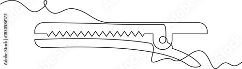 one line art Alligator Hair Clip vector illustration. line art, one continuous line, simple, hand drawn and sketch style. for icons, symbols, signs or logos. PNG