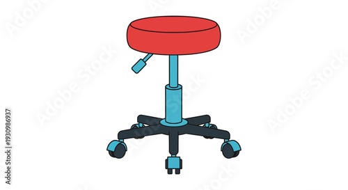 Red Office Stool Chair.