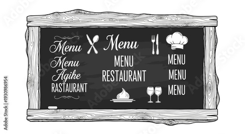 Restaurant Menu Board Sign.