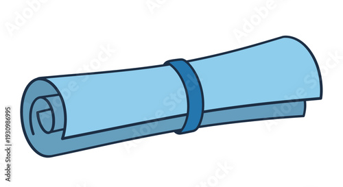 Rolled up blue paper.