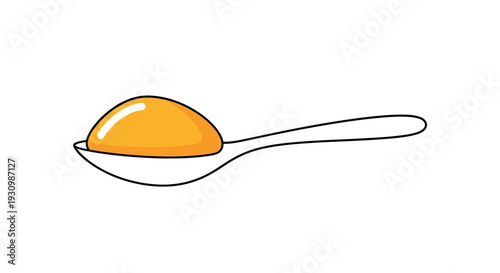 Spoon with orange food.