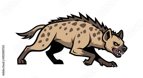 Spotted Hyena Cartoon Animal.
