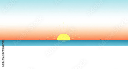 Sunset over the ocean.