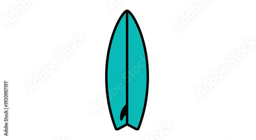 Teal Surfboard Illustration.