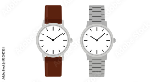 Watches with white faces.