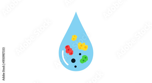 Water Drop Colorful Illustration.
