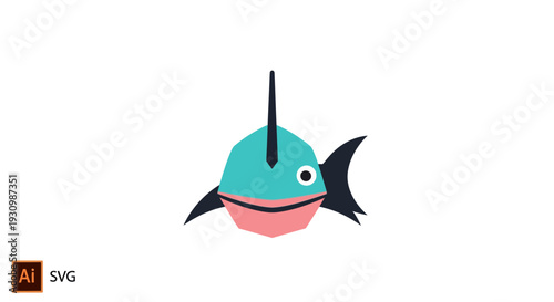 Whale Cartoon Illustration.