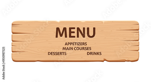Wooden Restaurant Food Menu.
