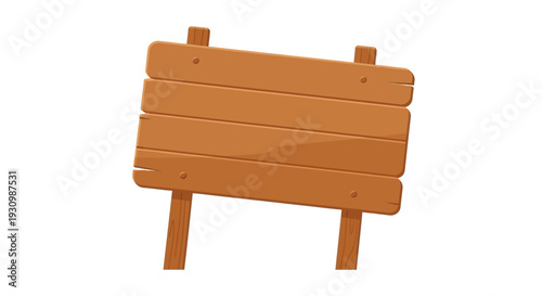 Wooden Sign Board Illustration.