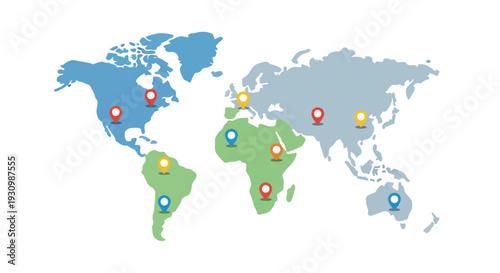 World Map with Markers.