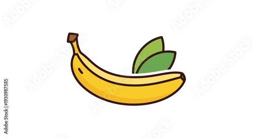 Yellow Banana Fruit Illustration.