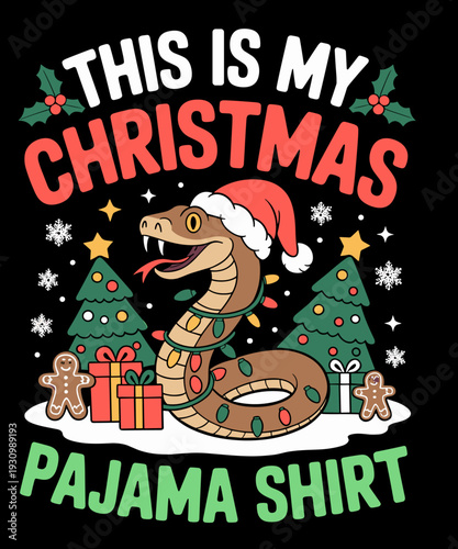 My Snake Christmas Pajama Shirt - Funny Snake Lover Xmas