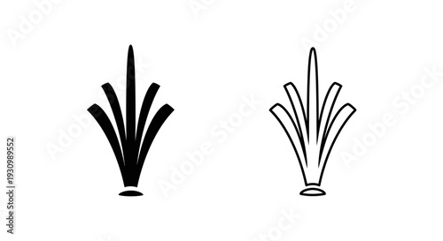 Minimalist black and white line art of two different flower arrangements Vector
