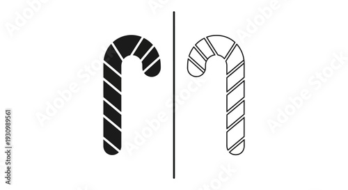 Candy cane vector illustration, festive holiday icon, christmas symbol design Vector