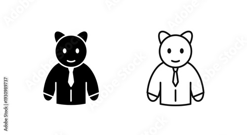 Cute cartoon cat characters dressed professionally for business and office work Vector