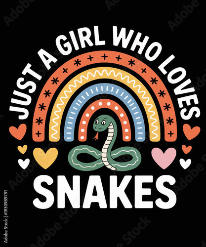 Retro Just A Girl Who Loves Snakes Rainbow Gifts for Snake Lover