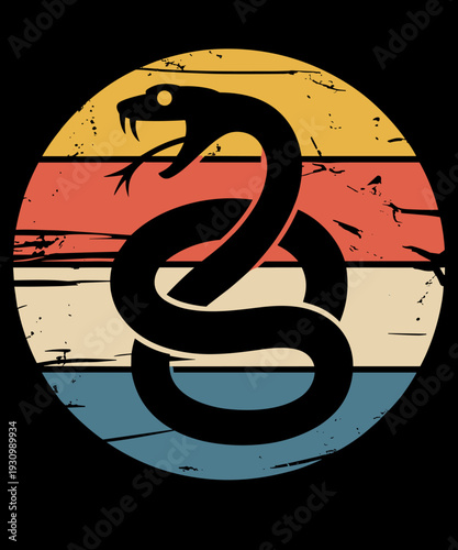 Retro Snake Lover Funny Snake Distressed