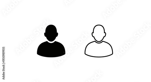 Two silhouettes of people standing side by side, one in black and one in white Vector