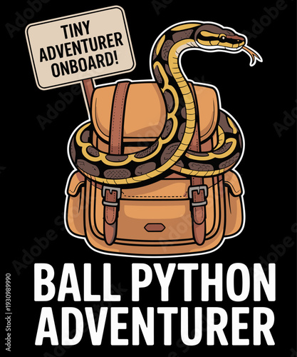 Ball Python Adventurer Funny Reptile Owner Snake Lover
