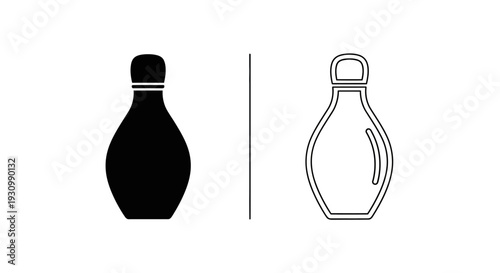 Minimalist bottle icon design, modern vessel illustration, simple container artwork Vector