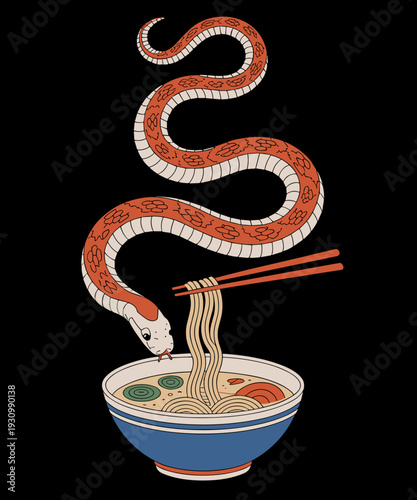 Funny Japanese Kawaii Ramen Corn Snake Lover