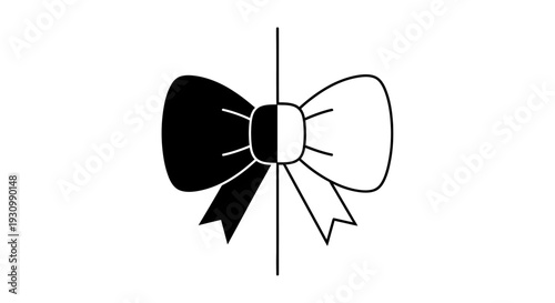 Elegant black and white bow tie design vector illustration Vector