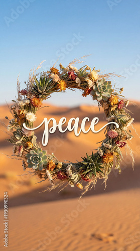 a round wreath of flowers with the word 