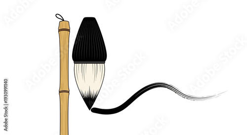 Brush and Bamboo Handle.