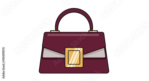 Burgundy Handbag with Gold.