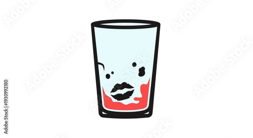 Cartoon Glass with Lips.