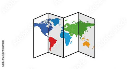 Colorful World Map Illustration.