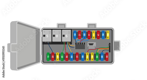 Electric fuse box open.
