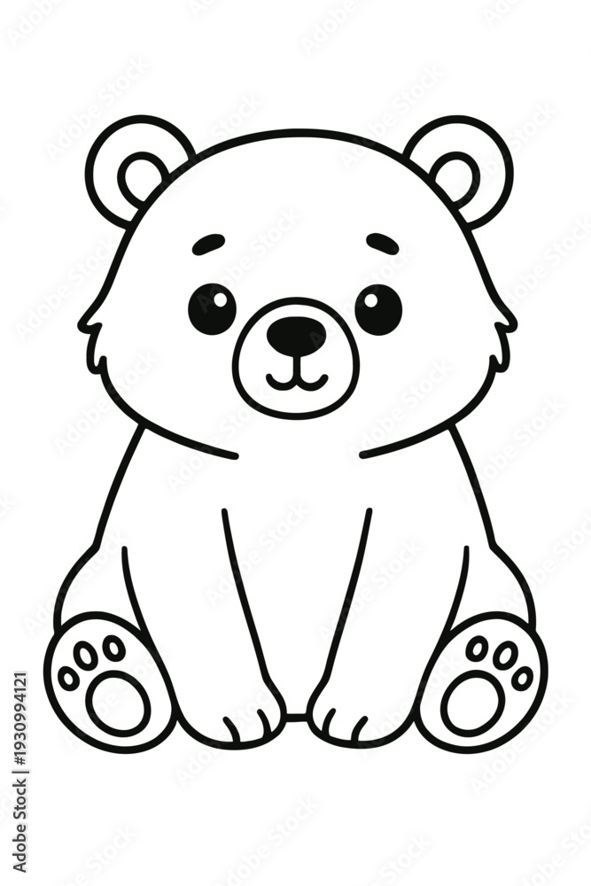Fototapeta premium cute teddy bear cartoon with playful childlike design