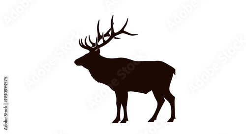 Elk Silhouette Profile View.
