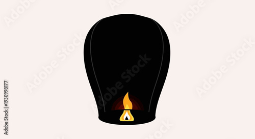 Black Hooded Figure with Candle Flame.