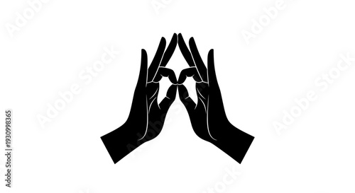 Hands Together in Prayer Gesture.