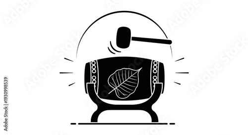 Black and White Air Fryer Illustration.