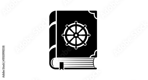 Black Book with Compass Symbol on Cover.