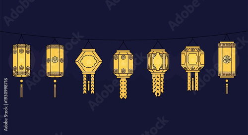 Golden Keys on Dark Background.