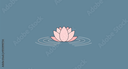 Pink Lotus Flower on Water Surface.