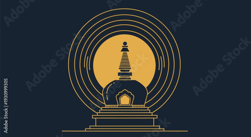 Buddhist Stupa Iconic Symbol Spirituality.