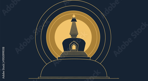 Buddhist Stupa Iconic Monument Symbol Spirituality.