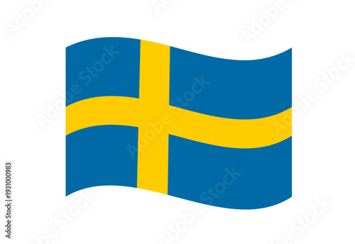 Swedish national pride. Flag of Sweden flat vector illustration.	