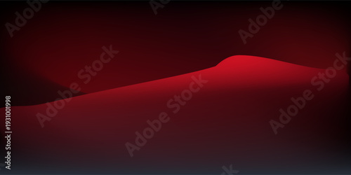 Red studio background. Abstract limbo podium studio room. Dark red gradient wall floor and spotlight scene. Showcase, promotion display. Vector stage mockup illustration