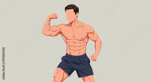 A muscular man flexing his arm in a powerful pose