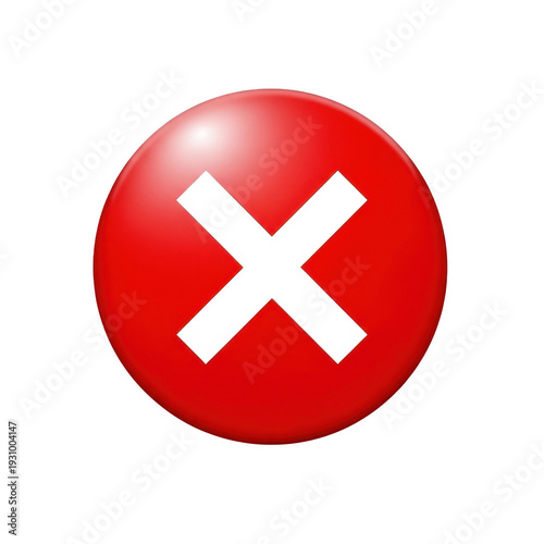 Free Download A red circular button with a white diagonal cross symbol indicating prohibition or cancellation. - GFXLoad