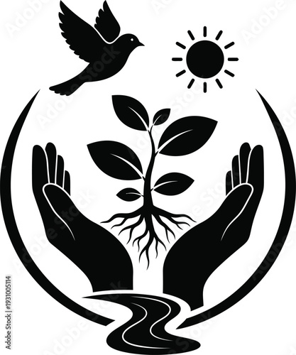 World environment day eco friendly conservation logo