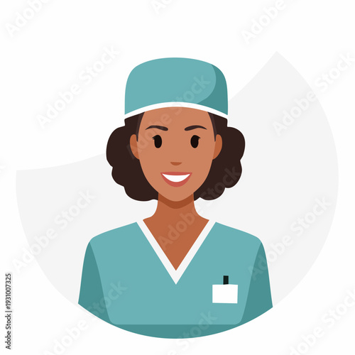 Smiling female healthcare worker avatar portrait