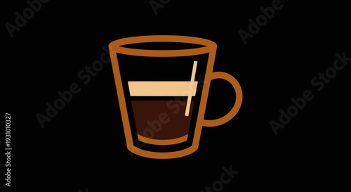 Coffee Cup with Coffee and Cream.