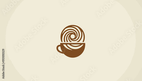Coffee Cup with Swirling Steam Illustration.